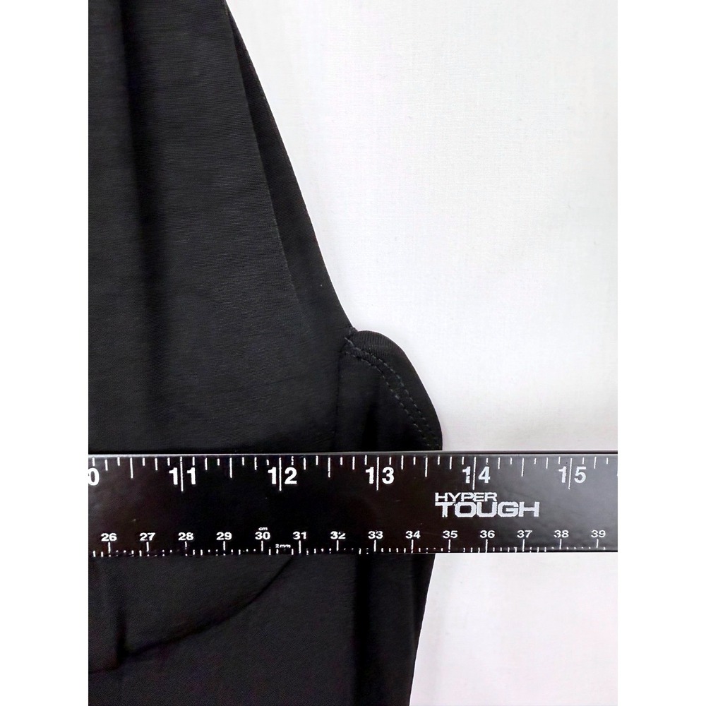 Vintage Black Babydoll Maxi Dress Size M Peep Studio Y2K High Slit Built In Bra - Picture 8 of 11